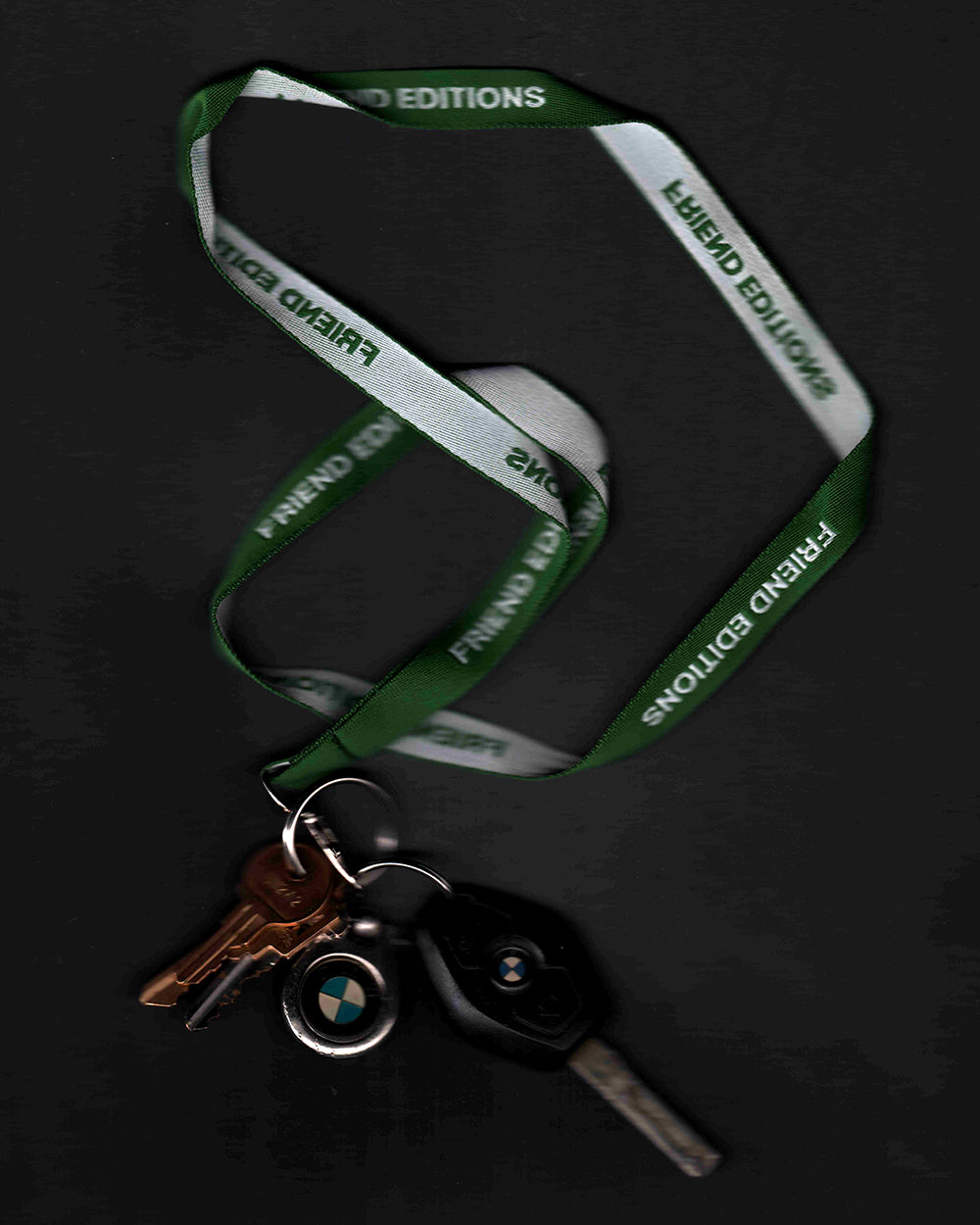 FE Monogram Key Lanyard: Green / White