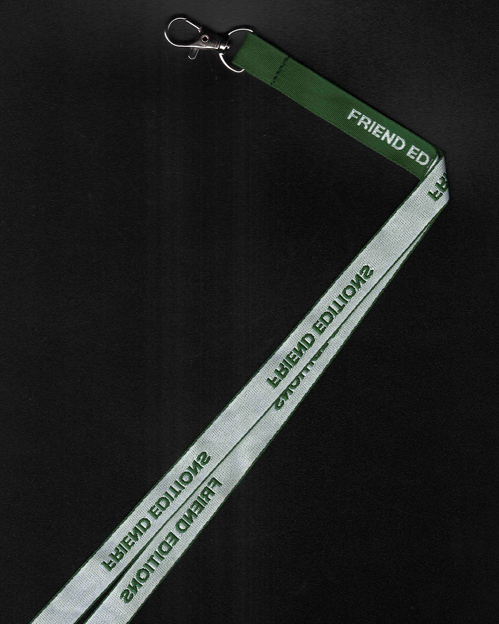 FE Monogram Key Lanyard: Green / White