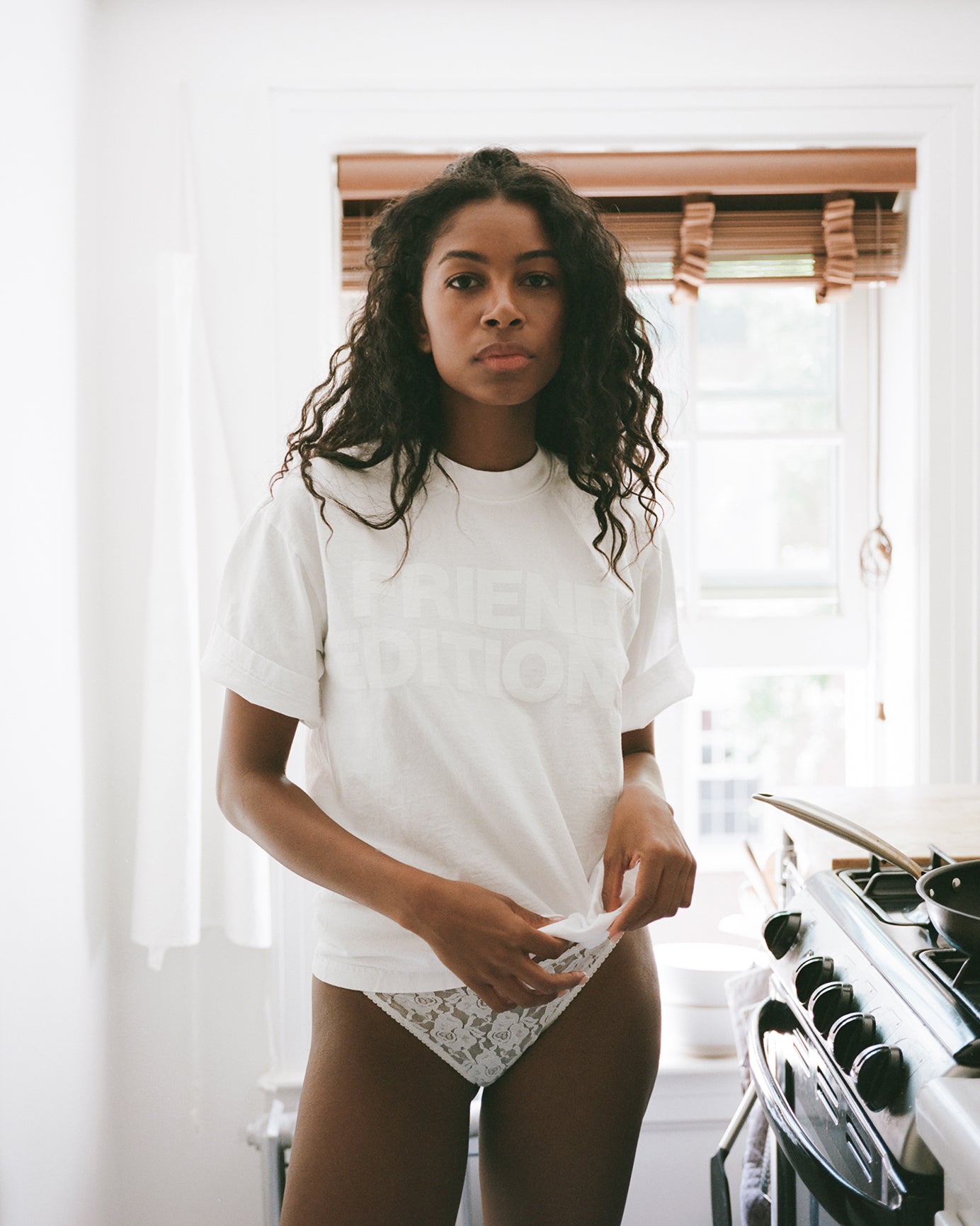 FE Monogram Tee: Two Lines (White/White)