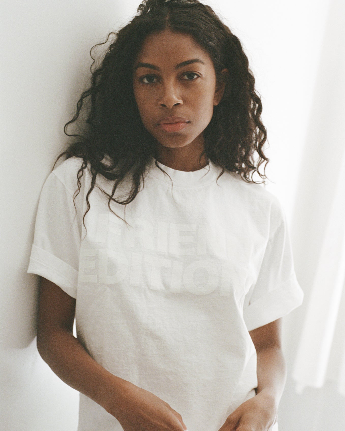FE Monogram Tee: Two Lines (White/White)