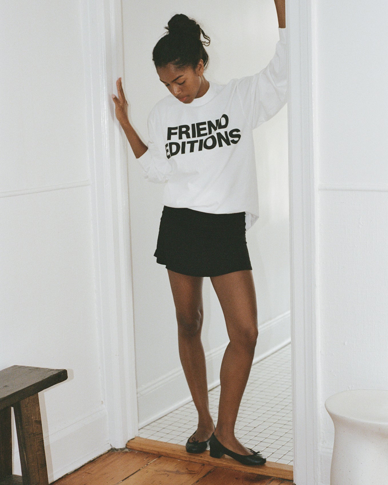 FE Monogram Tee: Two Lines (Black/White)