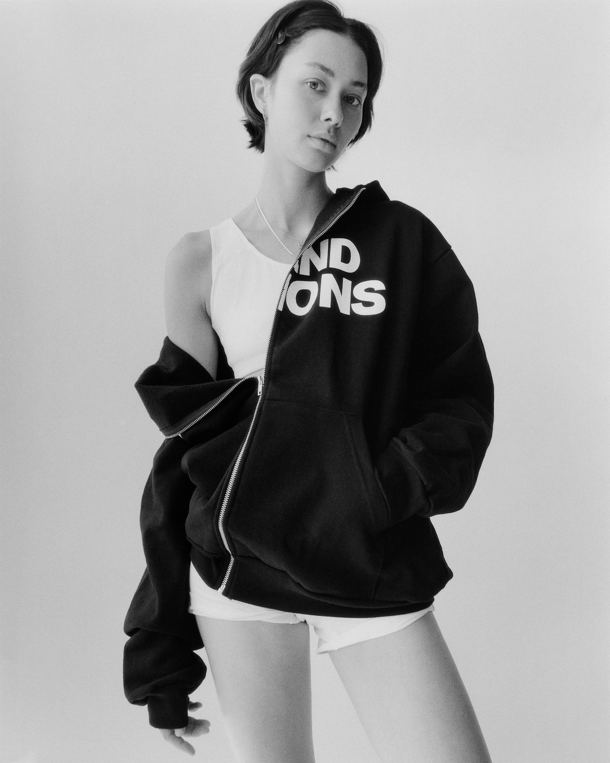 FE Monogram Hoody: Two Lines Zip